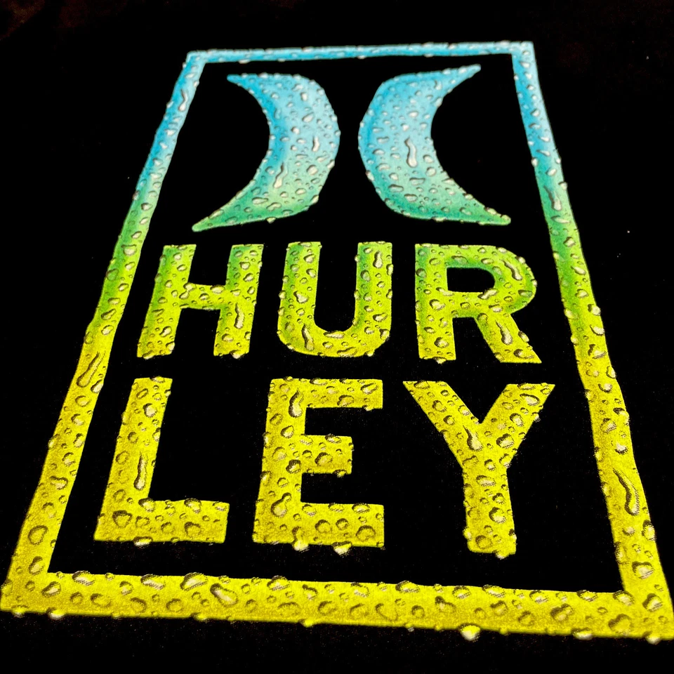 Camiseta Clásica Hurley/Juvenil (L) Negra 100% Algodón/Playa Surf Skate Foto 3 de 4