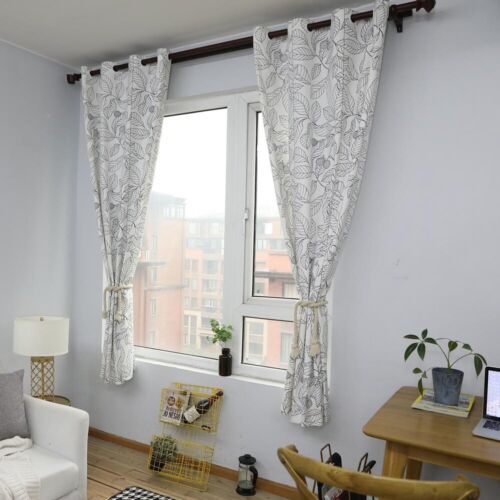 Leaf Pattern Curtain Living Bedroom Room Drape Window Curtain Home Decor - Picture 8 of 12