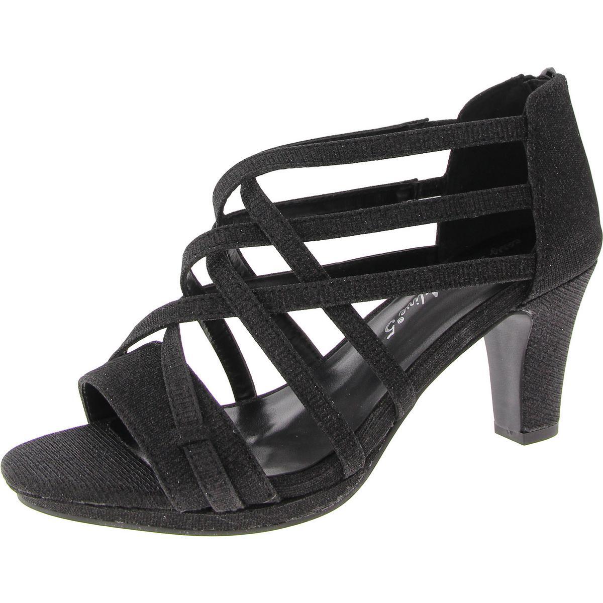 Легкие уличные женские туфли Bee черного цвета с ремешками на блочном каблуке шириной 7,5 см (C, D, W) BHFO 8752