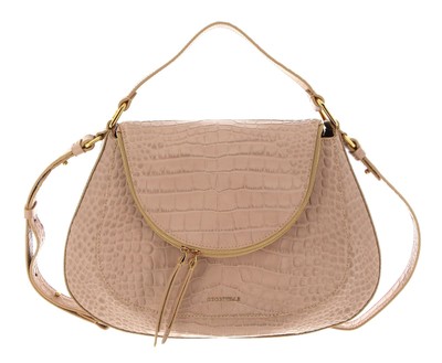 COCCINELLE Sole Croco Sof Handbag Soft Croco Print Leather Tasche Toasted Neu
