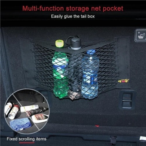 23.6x9.8" Trunk Cargo Seat Mesh Storage Elastic String Net Organizer Pouch Bag - Picture 12 of 13