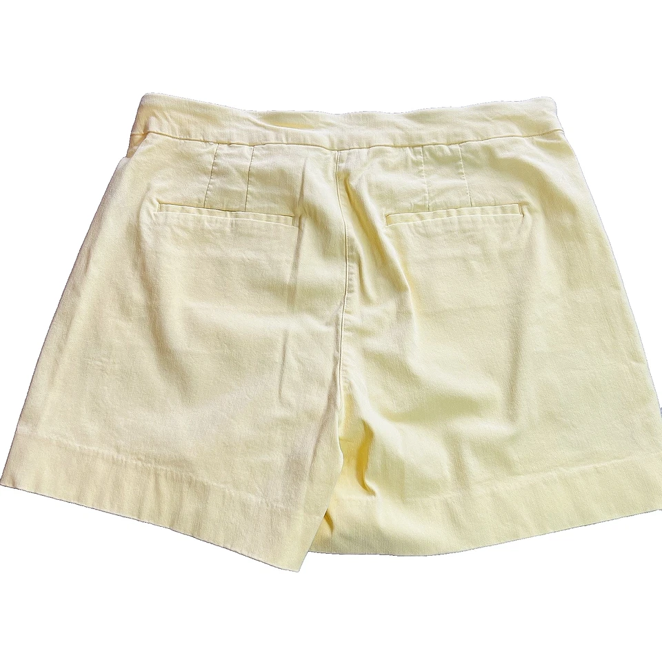 女式 12 码白宫黑色市场短裤黄色弹力 Pullon 5 英寸内缝 — 第 3/4 张图片