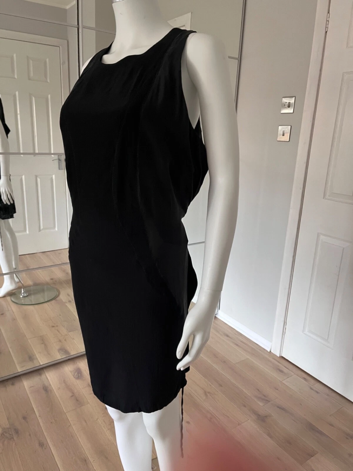 ACNE STUDIOS Abito ACNE Fluxus viscosa seta poliestere girocollo tunica nera taglia 40