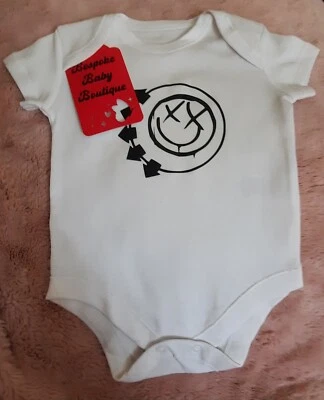 Blink 182 Baby vest Gro 0 3 6 9 12 18 months 100% Cotton Rock Music Hand Made