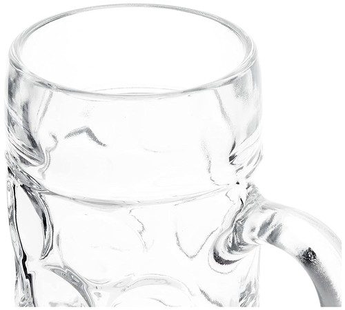 German Beer Stein Glass 1L Dimpled Mug Tankard Drink Pint Cider Bar Pub - Picture 5 of 9