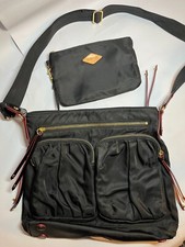 New Mz Wallace Paige Crossbody Nylon Black Bag Italian Leather Trim Sold Out