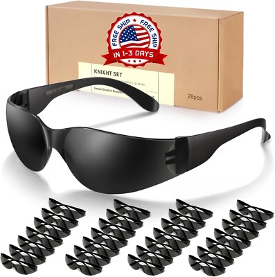 Gafas protectoras antirayaduras con lentes resistentes a impactos Pack de 28 NEW