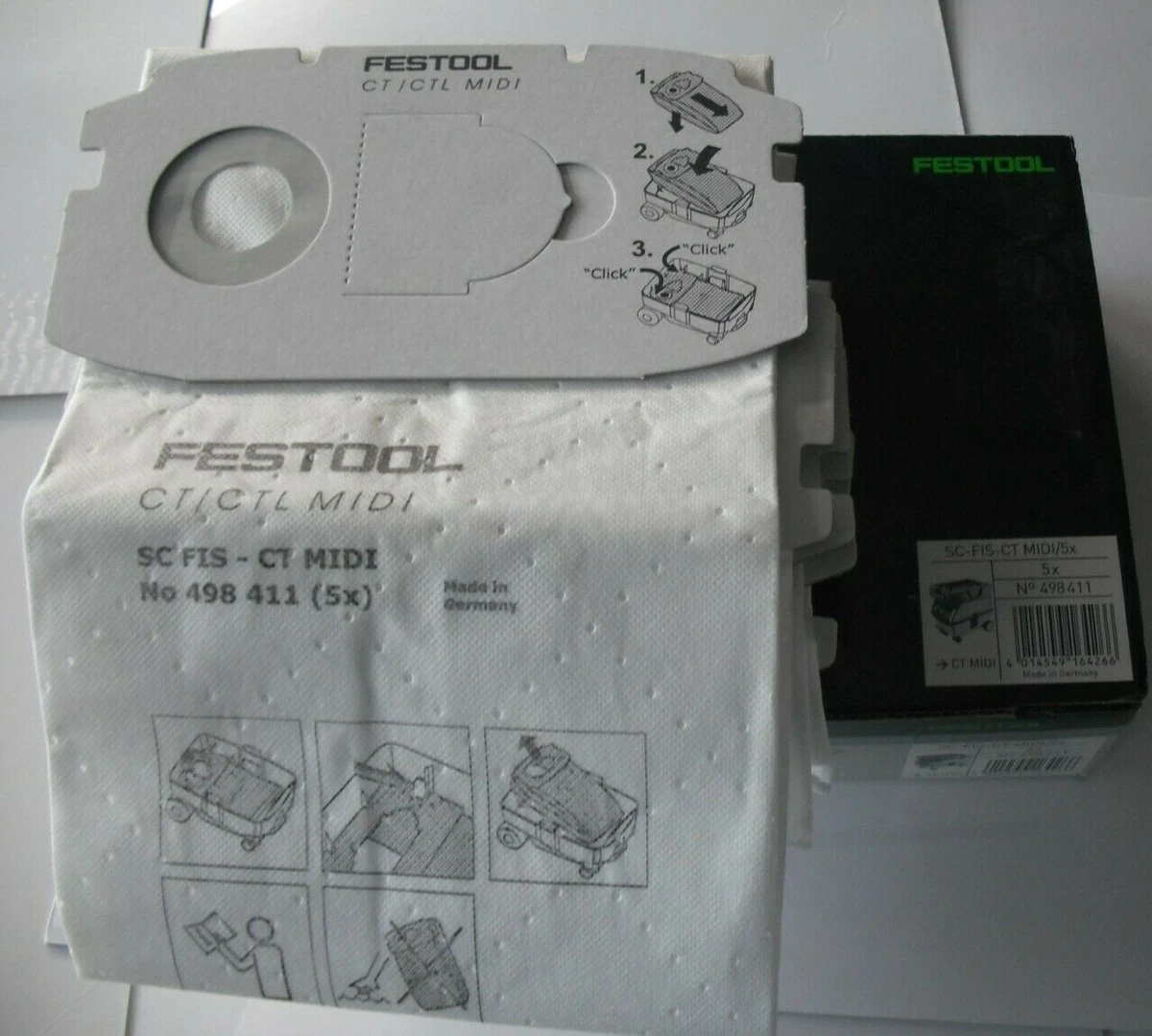 1 pack of FESTOOL Self Clean Filter Bags SC FIS CT MIDI 5x 498411