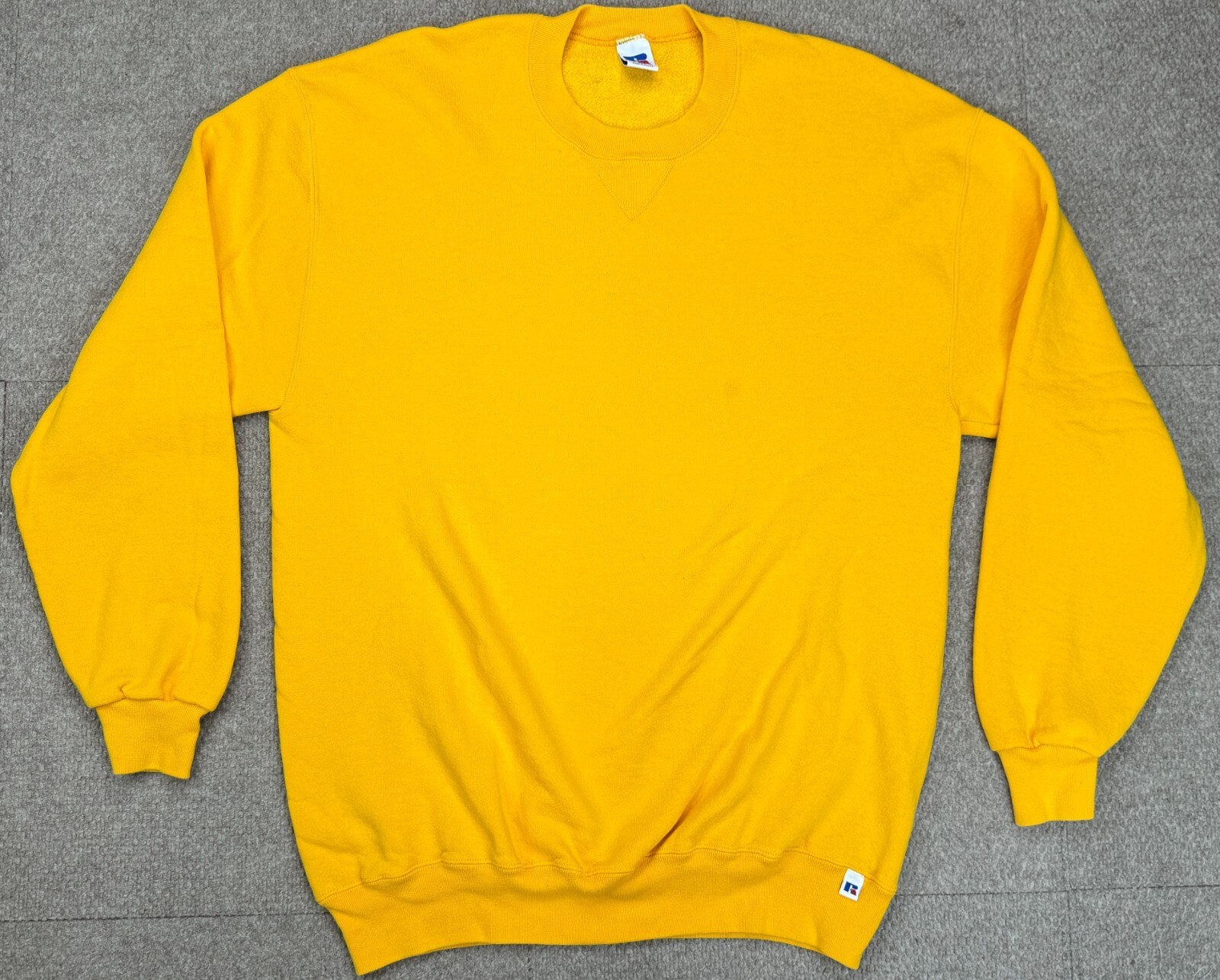 Russel Athletic Men's Vintage Yellow V Stitch Long Sleeve Sweatshirt Size XLT