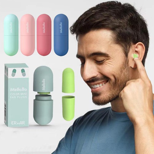 Ultra Soft Foam Ear Plugs Earplugs Sleep Soundproof Snoring Noise w/ Carry Box ↷ - Picture 2 of 20