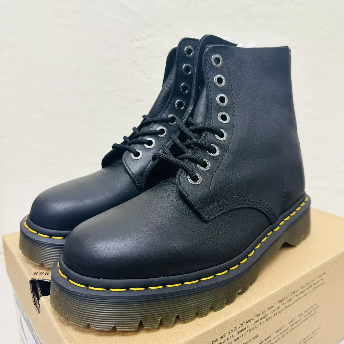 Dr Martens Pascal Bex Pisa Soft Nappa Leather Lace Up 8 Eye Boots 1460 Size 10