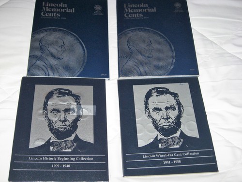 6 BOOKS LINCOLN PENNIES DATING 1909-1975- ALOT OF WHEAT EARS & LINCOLN MONUMENT - Picture 3 of 9