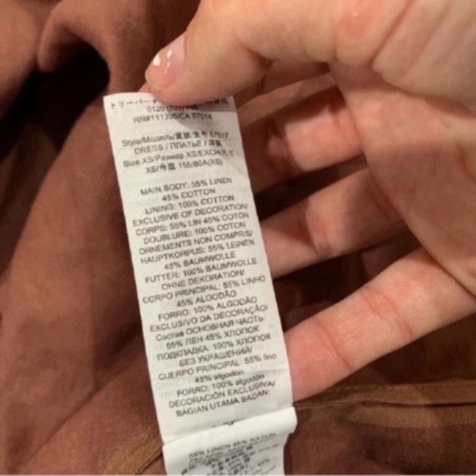 Abito Tory Burch spiaggia midi a strati in marrone ruggine scuro