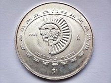 Mexiko 1998 $1 Präkolumbianische Serie .999 Silbermünze ¼ oz Disco de la muerte
