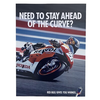 RED BULL 2012 Motorcycle Racing In Store Promotional Poster Portrait Style NOS