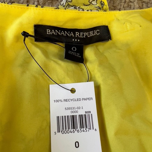 Banana Republic gelb schwarz weiß Flatter Blumen echtes Wickelkleid Gr. 0 Boho - Bild 5 von 20