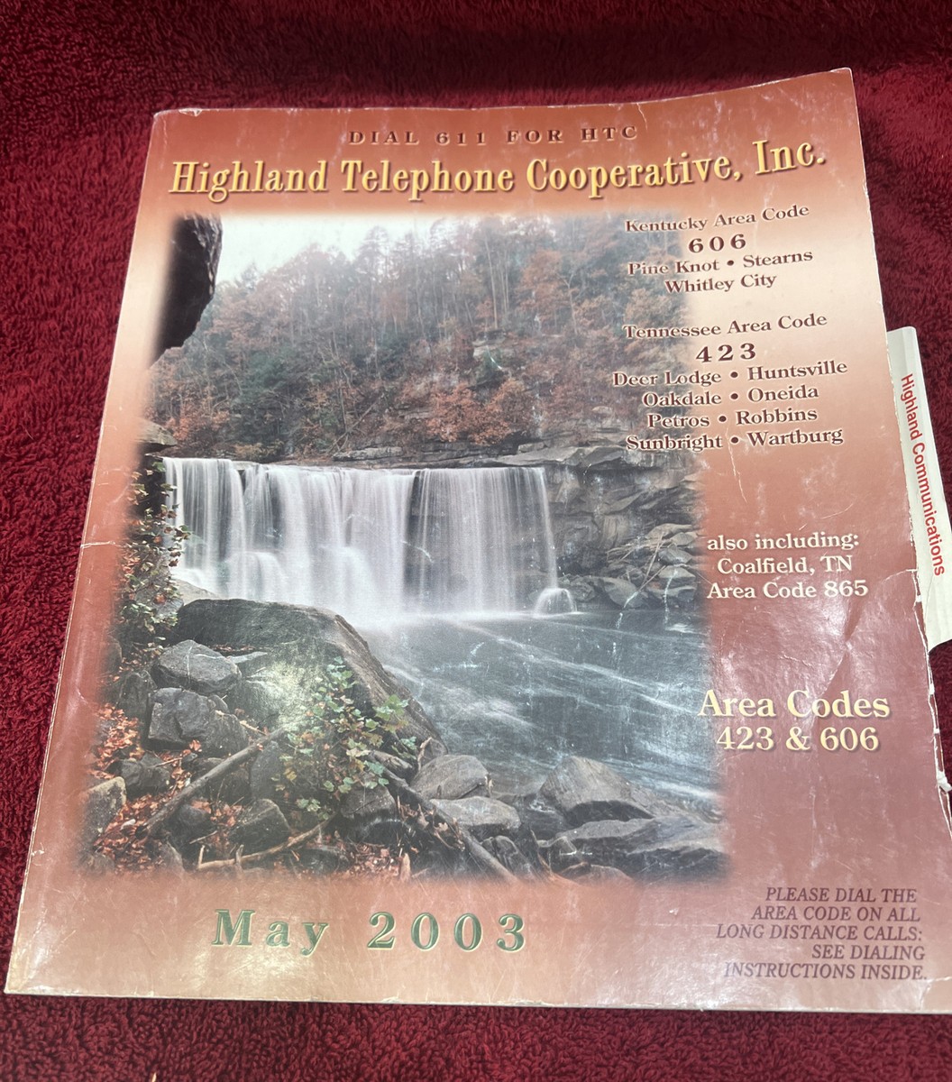 Highland Telephone Cooperative Phone Book Kentucky Tennessee May 
