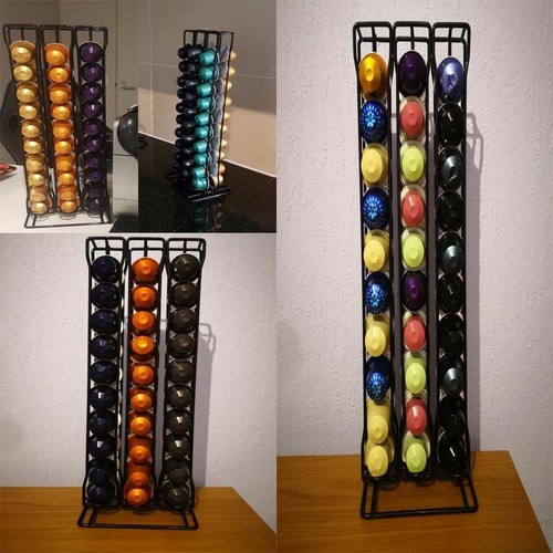60 Coffee Capsule Holder Dispenser Metal Tower Stand Nespresso Pod Storage - Picture 8 of 12