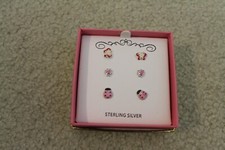 3 pc. children's earring set, butterfly/flower/ladybug, sterling silver, Macy's