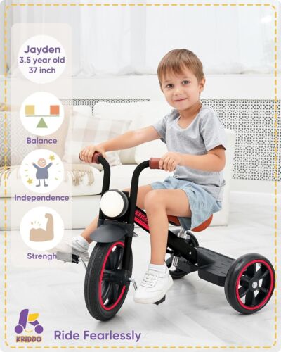 KRIDDO Kids Tricycles Age 24 Month to 4 Years, Toddler Kids Trike for 2.5 to 5 - Picture 2 of 6