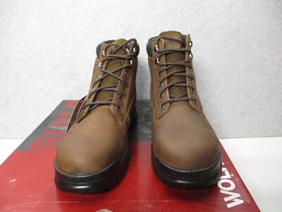 WolverineMen\'s Chainhand WP Safety Boots - Dark Brown Size 11.5 EW Wolverine Mens Dark Brown Leather Floorhand WP ST 6in Work  main image 4