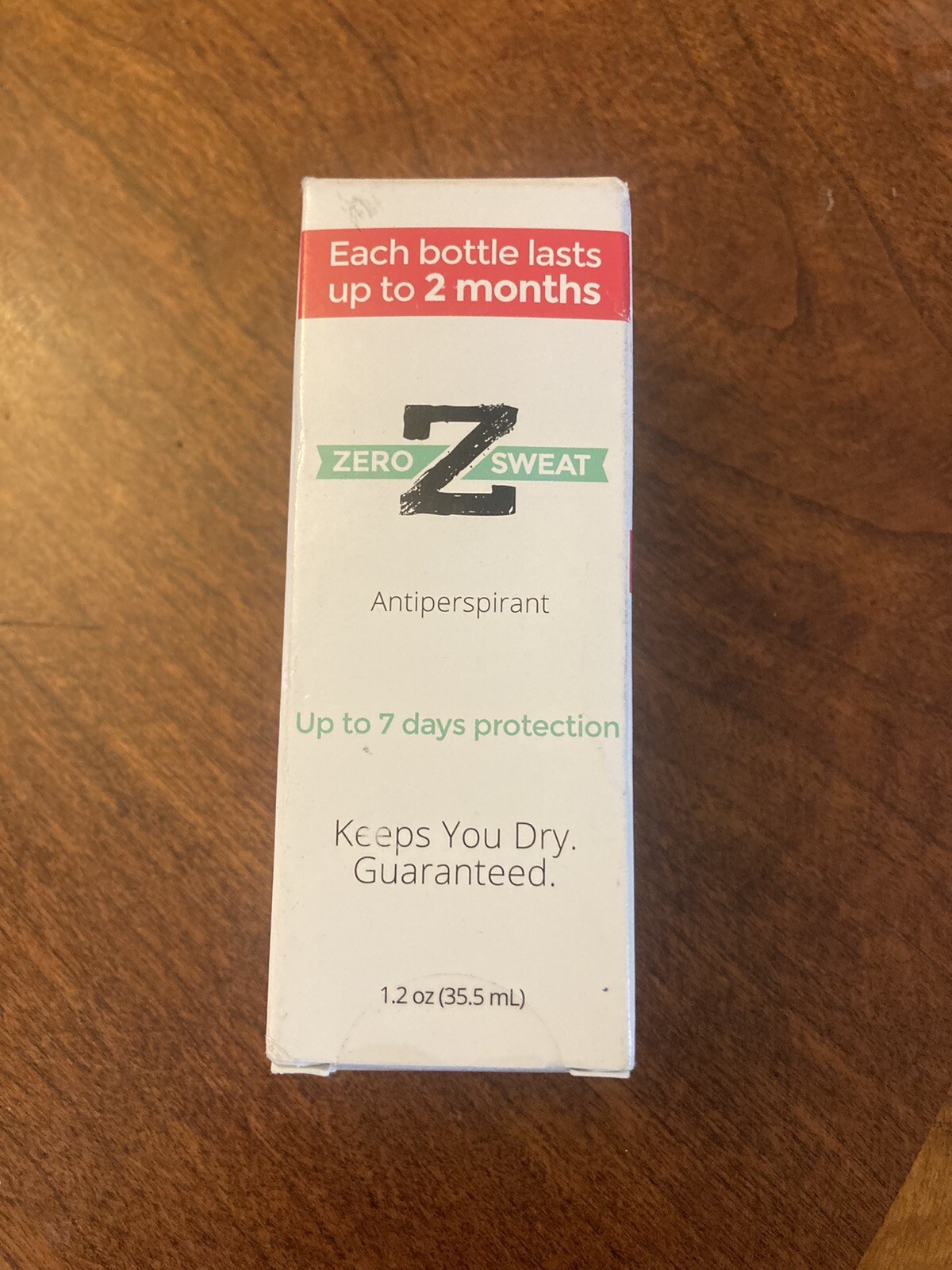 New ZeroSweat Antiperspirant Deodorant 2 Month Supply 1.2 oz FREE SHIP