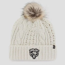 Chicago Bears '47 Women's Meeko Cuffed Cream Knit Hat with Pom