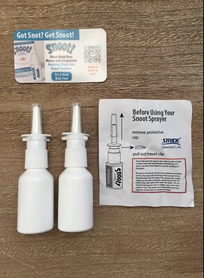 Snoot! Brand .7oz 20ml Nasal Mist Spray Empty Refillable HDPE Plastic Bottle x 2