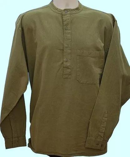 Grandad Shirt Original Collarless Shirt Company Half /button Classic 10 Colours - Picture 7 of 12