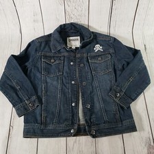 Gymboree Denim Jean Jacket Girls Boys Kids Small 5-6 Skull Wrenches Button Up