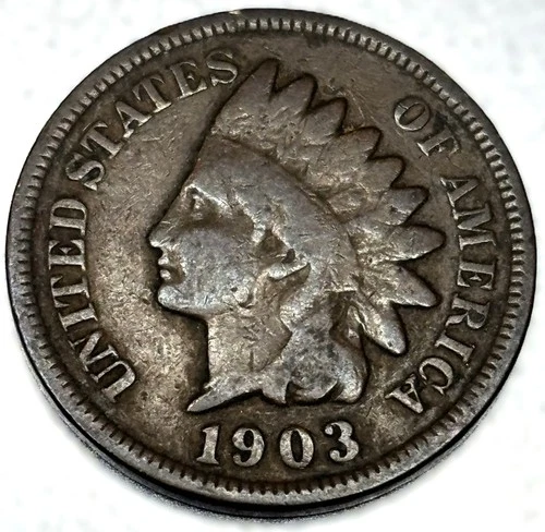 1903 Indian Head Cent Penny Good Condition 1c One Cent US Coin- 0782
