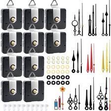 10 Quarzuhr-Ersatzteile mit Zeigersätzen - Ideales Set für Wanduhr-Reparaturen