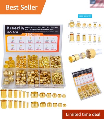 Brass Compression Fittings Assortment - 230 Pieces, Ideal for Any Plumbing Task