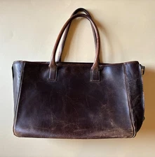 Porter Kurachika Leather Business Tote Bag Dark Brown Vintage Style Authentic