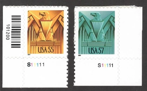 Art Deco Eagles MNH Stamps Scott's 3471  & 3471A