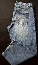 Women's Wild Fable Blue Denim Straight Jeans Button Zip Solid Pockets Regular 14