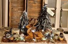 🌿 Weihnachten Advent Winter Tablett Adventskranz Hirsch Windlichter LED  🌿