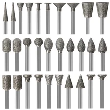 Stone Carving Set Diamond Burr Bits Compatible with Dremel, 30PCS Polishing K...