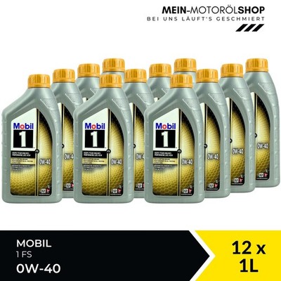 Mobil 1 FS 0W-40 VW Nissan Mercedes MB BMW LL-01 12x1 Liter = 12 Liter