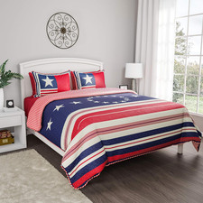 Collection 2-Piece Quilt Set   Hypoallergenic Microfiber Glory Bound Patriotic A