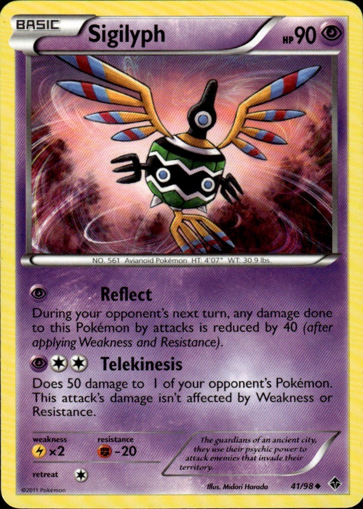 Sigilyph 41/98 Uncommon Emerging Powers Pokemon Moderately Played