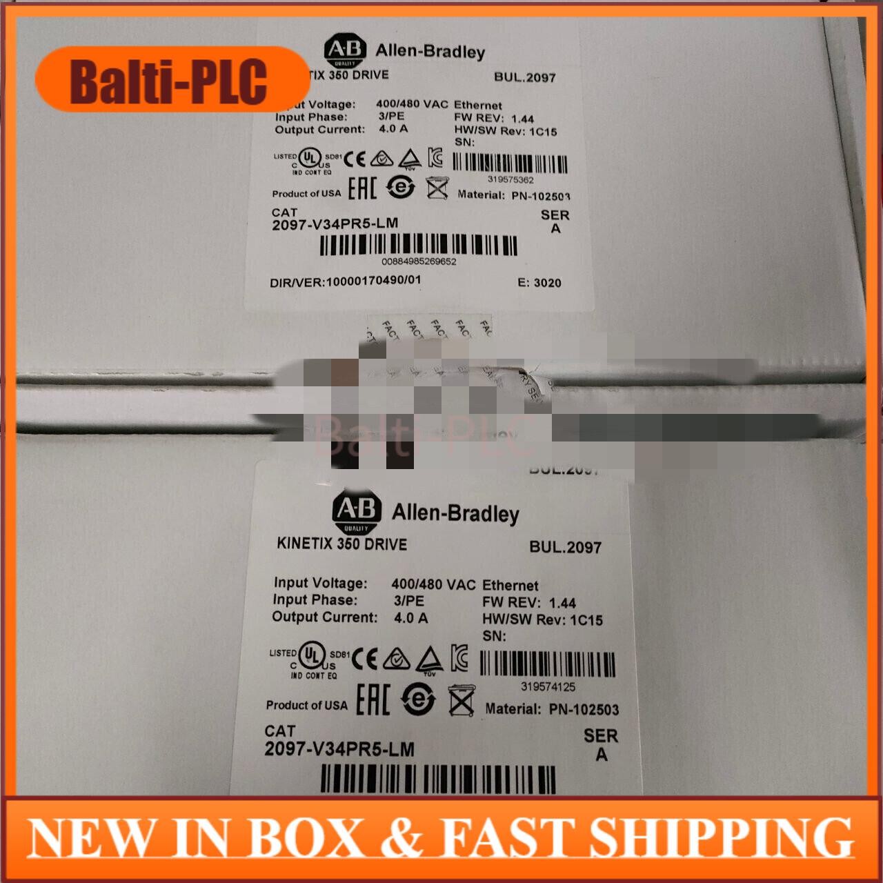 Allen-Bradley 2097-V34PR5-LM Kinetix 350 Servo Drive 2.0kW 3-Phase 400/480VAC US