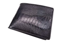 Pelgio Genuine Ostrich Leg Skin Leather Soft Bifold Men's Wallet C13 - 4 Card...