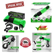 Rugged 316x50 Winch Rope Kit - 8500 Lbs Capacity For Atv And Utv Adventures Rugged 316x50 Winch Rope Kit - 8500 Lbs Capacity For Atv And Utv Adventures
