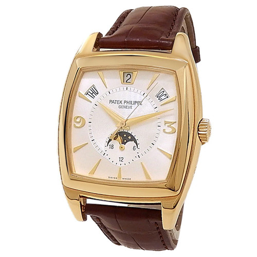 Patek Philippe Gondolo Calendario 18k Yellow Gold Silver Men