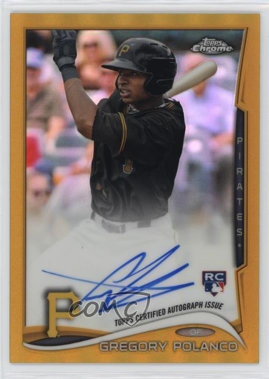 2014 Topps Chrome Rookie Auto Gold Refractor 6/50 Gregory Polanco #GP Auto 2d9