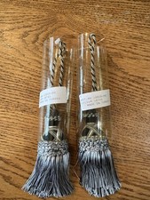 5" Gray Black and White key tassels X2