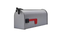 Grayson Gray, Medium, Steel, Post Mount Mailbox