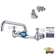 Modern 8" Lead-Free Sink Faucet with 360  Swivel Spout for Restaurants  Laundry