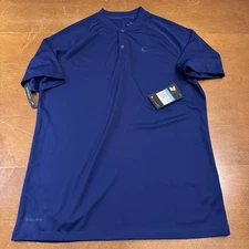 Nike Shirt Mens Medium Gray Henley Golf Performance Button Up Dri Fit Standard